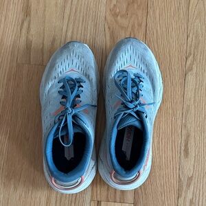 Hoka Light Blue and Coral Athletic Shoes (Gaviota 4 Hokas)